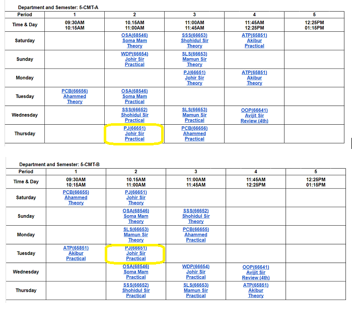 Routine and Class Metarials